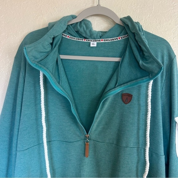 Wanakome Teal Half Zip Pullover Hoodie XXL Cozy Comfy - Picture 5 of 11